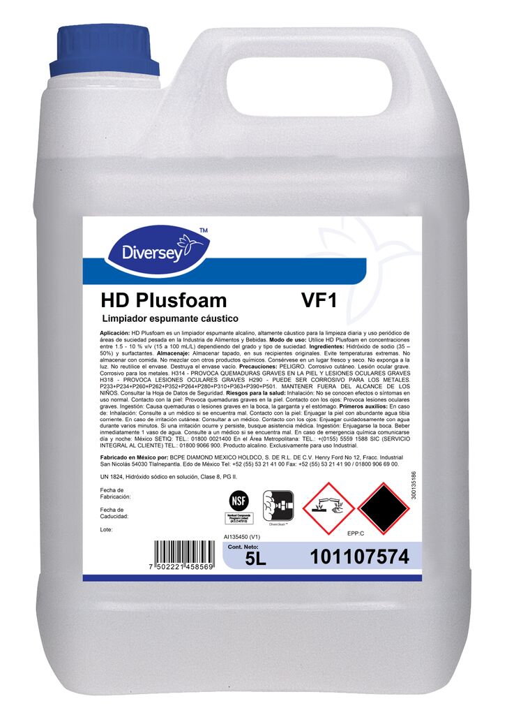 HD PLUSFOAM VF1 4x5L - Limpiador espumante cáustico